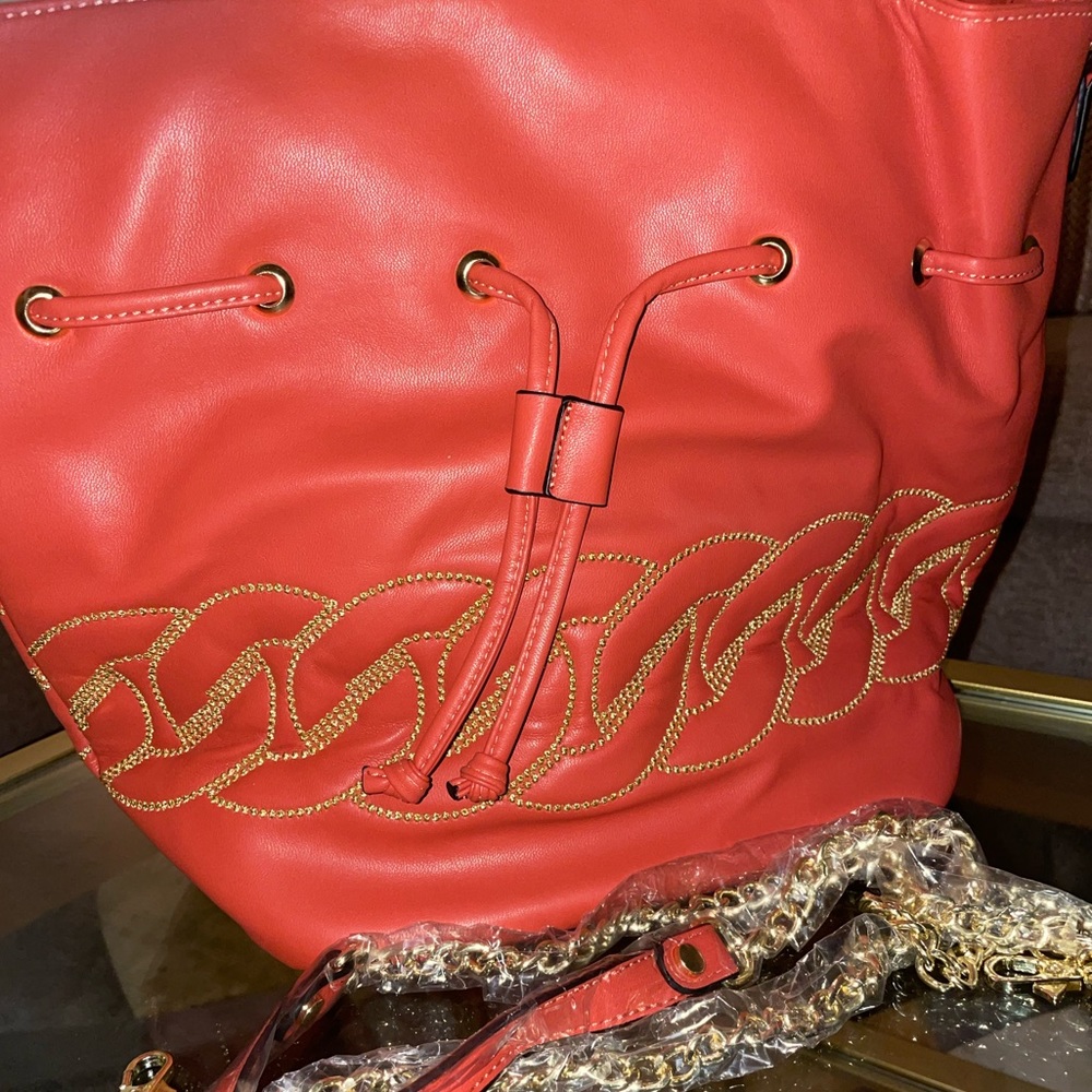 Astro Rust Orange Sack Bag with gold attachments Brand New